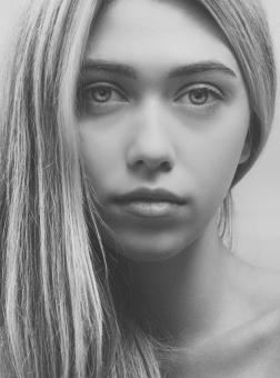 Free Stock Photo of Young Female - Monochrome Portrait