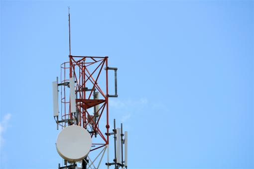 Free Stock Photo of Close Up of Cellphone Tower at Sunset