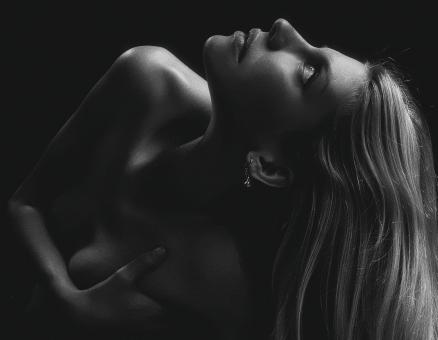 Free Stock Photo of Model LowKey Portrait - Monochrome