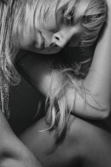 Free Stock Photo of Blond Girl Model Portrait - Monochrome