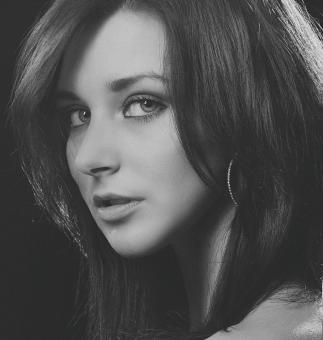 Free Stock Photo of Beautiful Brunette Female Portrait - Monochrome