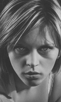 Free Stock Photo of Angry Female Portrait - Black and White