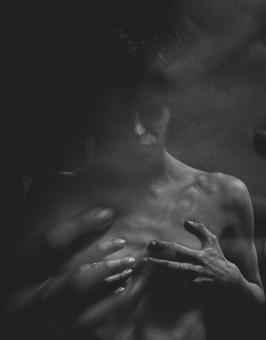 Free Stock Photo of Dark Female Portrait - Black and White