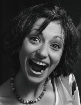 Free Stock Photo of Happy Woman Portrait - Monochrome