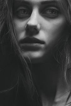 Free Stock Photo of Dark Monochrome Girl Portrait