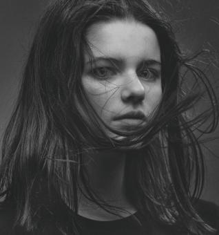 Free Stock Photo of Young Girl Monochrome Portrait