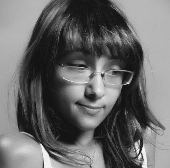 Free Stock Photo of Monochrome Portrait - Girl with Glasses