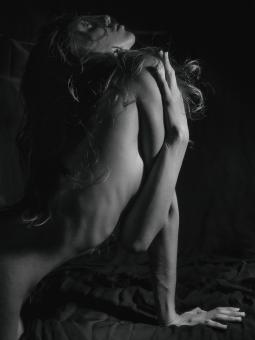 Free Stock Photo of Naked Woman Posing - Monochrome