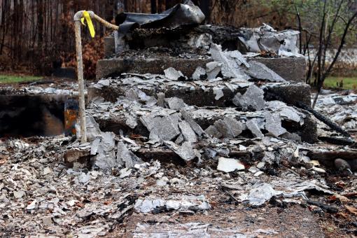 Free Stock Photo of Yellow Ribbon after Fire