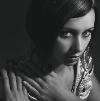 Free Stock Photo of Girl Retro Portrait - Monochrome