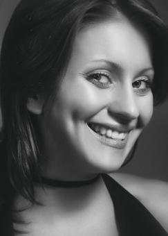 Free Stock Photo of Happy Girl - Monochrome Portrait