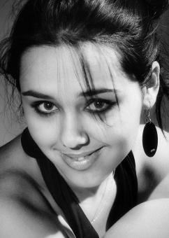 Free Stock Photo of Cute Girl - Monochrome Portrait