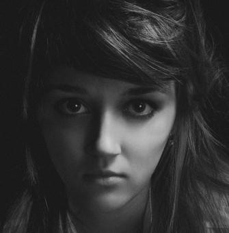 Free Stock Photo of Young Girl - Monochrome Portrait