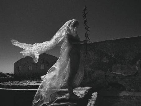 Free Stock Photo of Girl in Plastic - Monochrome