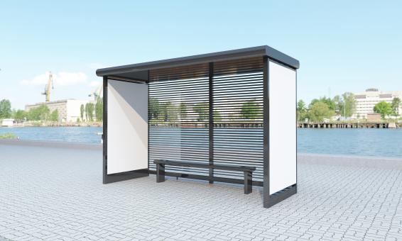 Free Stock Photo of Modern Bus Stop Billboards