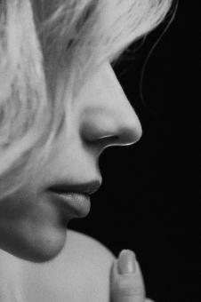 Free Stock Photo of Girl Profile - Blond - Monochrome