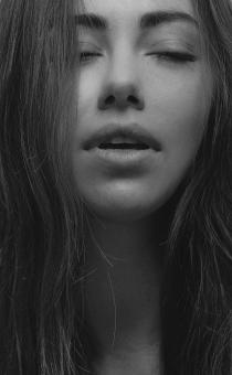 Free Stock Photo of Young Girl with Closed Eyes - Monochrome