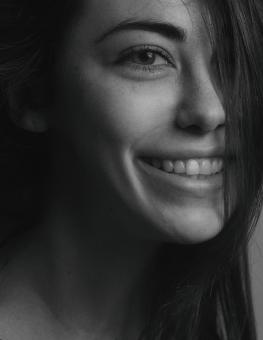 Free Stock Photo of Girl with a Smile - Monochrome