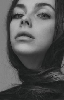 Free Stock Photo of Portrait of a Girl with Dark Hair - Monochrome
