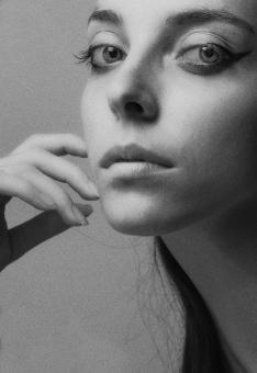 Free Stock Photo of Fashion Model Portrait - Closeup - Monochrome