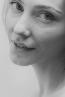 Free Stock Photo of Beautiful Girl High Key Portrait - Black and White