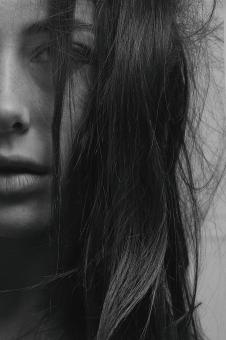 Free Stock Photo of Half Portrait - Girl - Monochrome