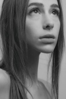 Free Stock Photo of Beautiful Girl - Monochrome - Portrait