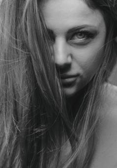 Free Stock Photo of Girl Portrait - Monochrome - Retro