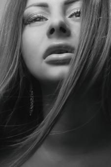 Free Stock Photo of Monochrome Portrait of Beautiful Model