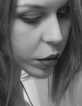 Free Stock Photo of Girl Monochrome Profile - Close Up