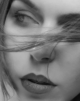 Free Stock Photo of Closeup of Girl Portrait - Monochrome