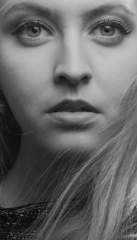 Free Stock Photo of Serious Girl Portrait - Monochrome