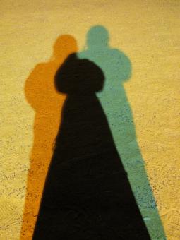 Free Stock Photo of Shadow of a person on beach sand