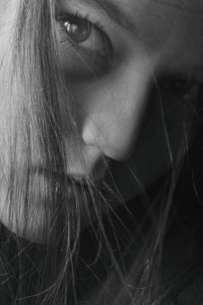 Free Stock Photo of Young Girl with Hair Over Face