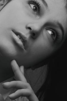 Free Stock Photo of Young Beauty Portrait - Monochrome