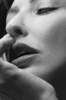 Free Stock Photo of Beautiful Woman Portrait Closeup - Monochrome