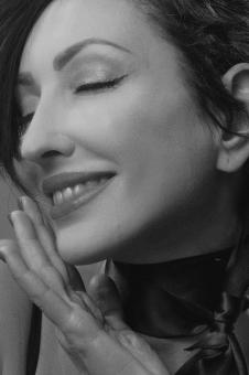 Free Stock Photo of Girl Portrait - Closed Eyes - Monochrome