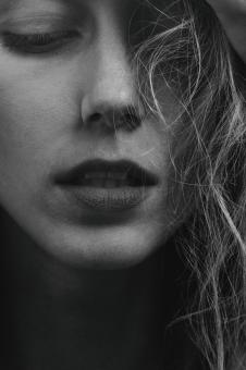 Free Stock Photo of Beautiful Female - Monochrome Portrait