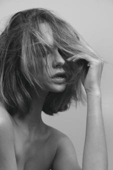 Free Stock Photo of Super Model Portrait - Black and White