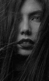 Free Stock Photo of Black and White Beauty Portrait