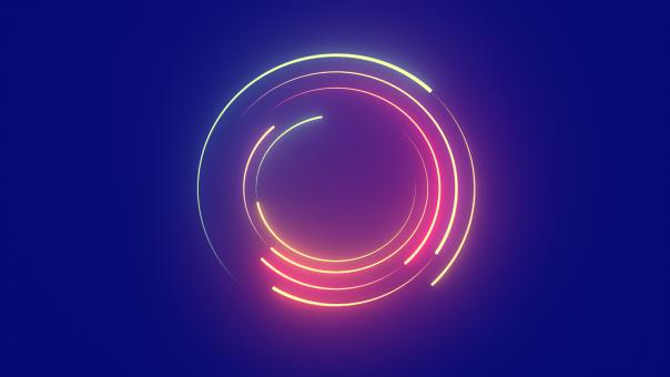 Free Stock Photo of Neon circle background