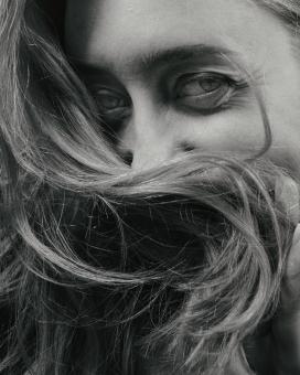 Free Stock Photo of Female Hair Face