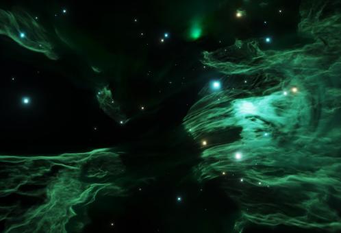 Free Stock Photo of green nebula galaxy