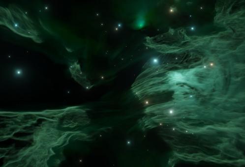 Free Stock Photo of green nebula galaxy