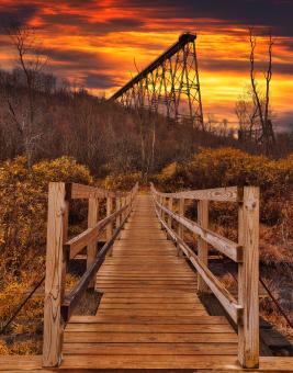 Free Stock Photo of Kinzua Sunset Bridges