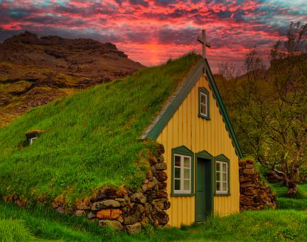 Free Stock Photo of Hof Twilight Church