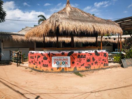 Free Stock Photo of The name Warung Food Corner Food is made of wood on the beach in Bali 