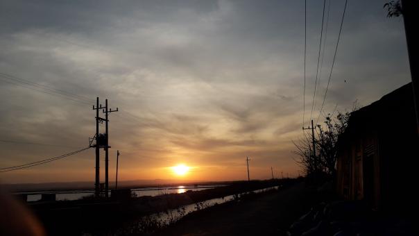 Free Stock Photo of twilight electric pole sunset