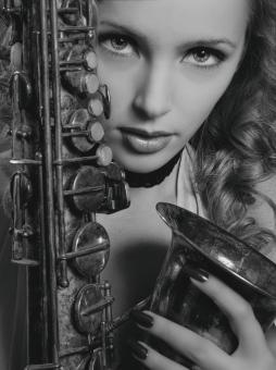 Free Stock Photo of Female Sax Player