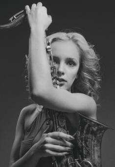Free Stock Photo of Female Sax Player